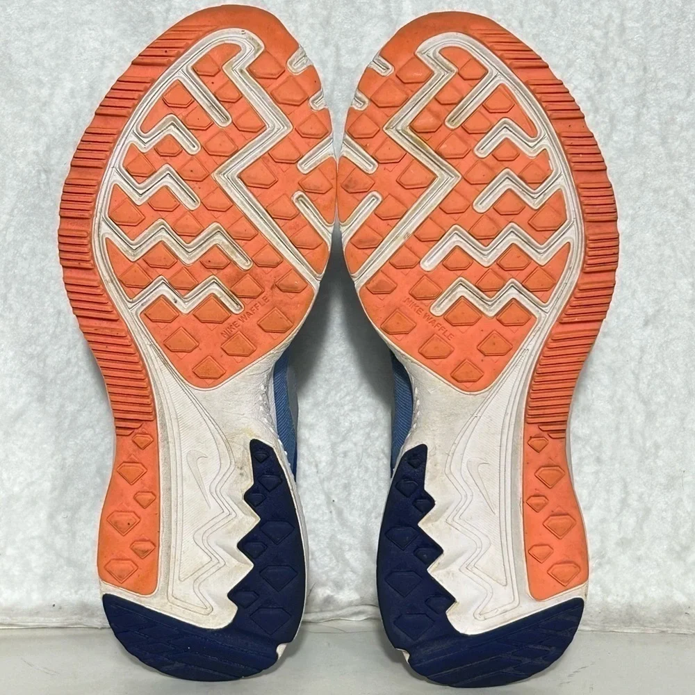 Nike Womens Zoom Winflo Blue/Silver Knit Running Athletic Sneakers Shoes SZ 7